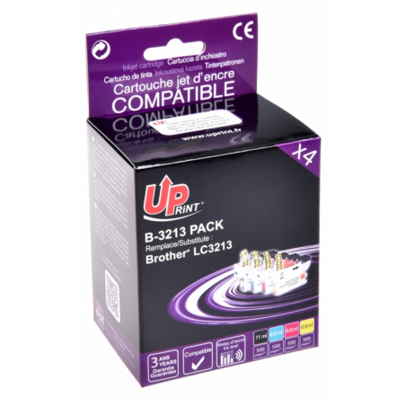 ✅ Pack UPrint compatible BROTHER LC-3213, 4 cartouches couleur pack en stock