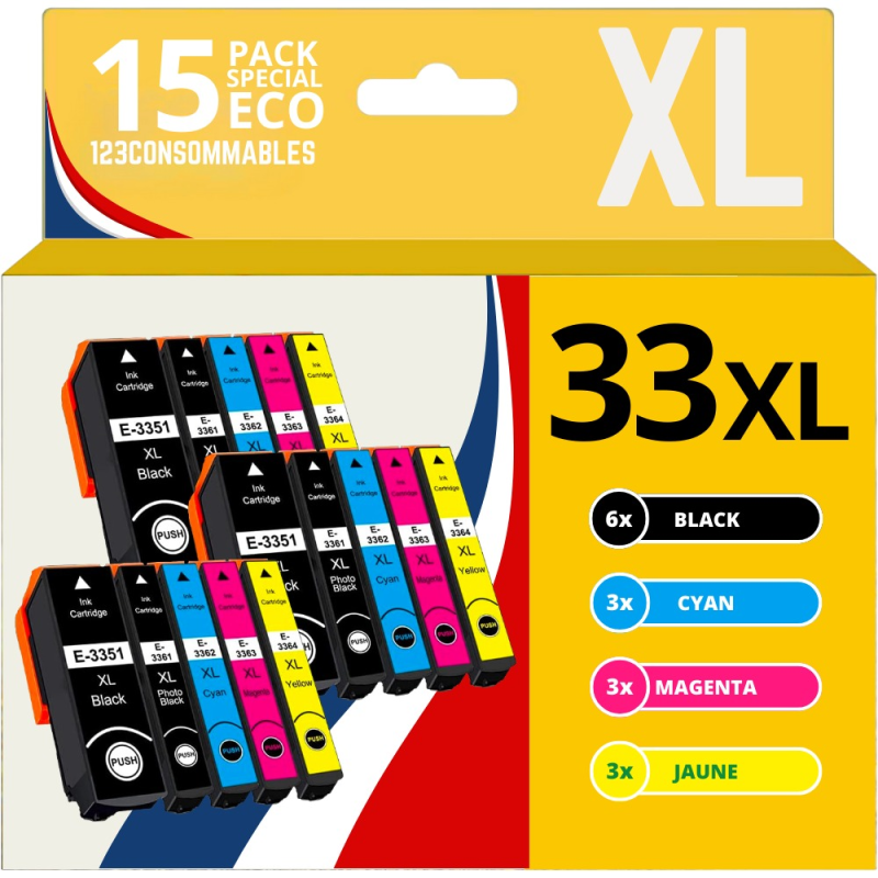 Pack 15 cartouches compatibles EPSON 33XL