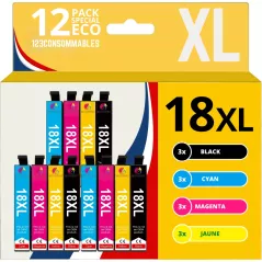 Pack 12 cartouches compatible EPSON 18XL