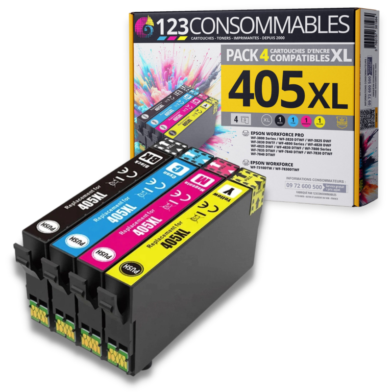 Pack compatible avec EPSON 405 XL 4 cartouches Pack compatible avec EPSON 405 XL 4 cartouches