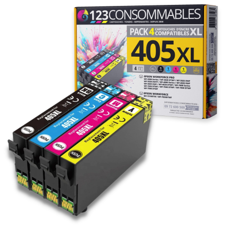 ✅ Pack compatible avec EPSON 405 XL 4 cartouches couleur pack en stock