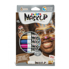 ✅ Carioca Mask Up Pack de 6 Couleurs Peau Métallisées - Idéales pour les Fêtes - Couleurs Vives et Lavables en stock