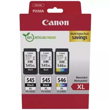 ✅ Canon PG-545XL/CL-546XL Multipack de 3 cartouches d'encre originales - 8286B013 couleur pack en stock