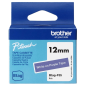 Ruban Brother Btag-F35 12 mm - Texte blanc sur fond violet - Mesures 12 mm x 4 mètres - Convient pour PTN10, PTN20, PTN25BT