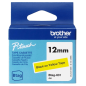 Ruban Brother Btag-631 12 mm - Texte noir sur fond jaune - Mesures 12 mm x 4 mètres - Convient pour PTN10, PTN20, PTN25BT