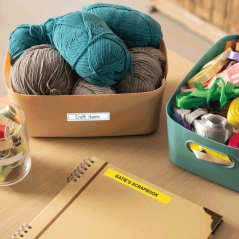 Ruban Brother Btag-631 12 mm - Texte noir sur fond jaune - Mesures 12 mm x 4 mètres - Convient pour PTN10, PTN20, PTN25BT