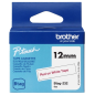 Ruban Brother Btag-232 12 mm - Texte rouge sur fond blanc - Mesures 12 mm x 4 mètres - Convient pour PTN10, PTN20, PTN25BT