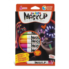 ✅ Carioca Mask Up Pack de 6 Couleurs de Peau en Bâton Néon - Idéal pour les Fêtes - Fluorescent avec Lumièr en stock