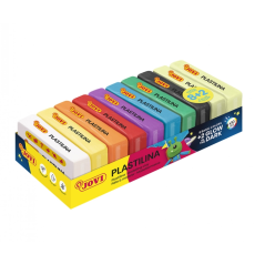 Plateau Jovi avec 10 tablettes de pâte à modeler 50gr - 8 couleurs de base + 2 fluo - Très malléable - Ne sèche pas - Couleurs