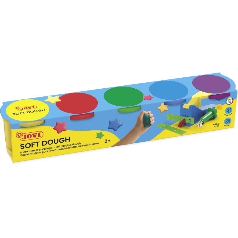 Jovi Coffret de Pâte Souple de 5 Pots 110G - Souple et Flexible - Facile à Pétrir et à Mouler - Favorise la Créativité et la