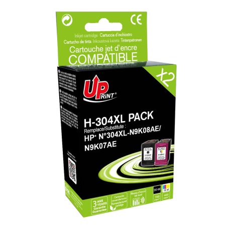 ✅ Pack UPrint compatible HP 304 XL 2 cartouches couleur pack en stock