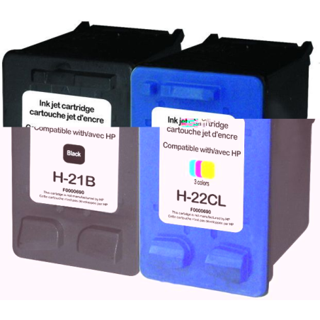 Pack UPrint compatible HP 21XL/22XL