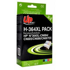 ✅ Pack UPrint compatible HP 364 XL, 4 cartouches couleur pack en stock