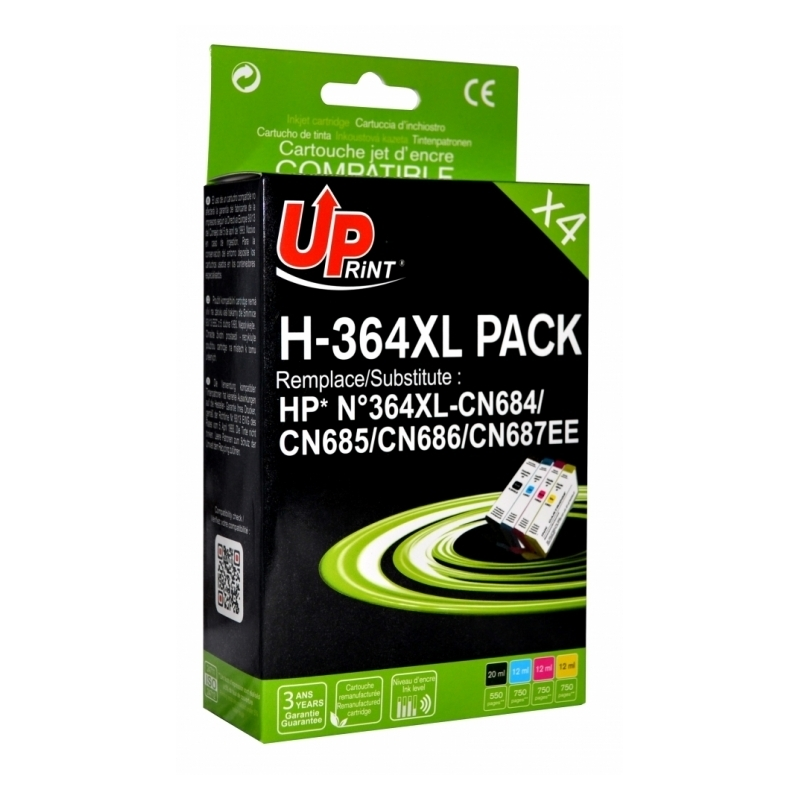 Pack UPrint compatible HP 364 XL, 4 cartouches
