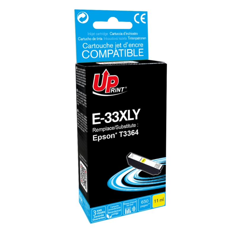 Cartouche encre UPrint compatible EPSON 33XL jaune Cartouche encre UPrint compatible EPSON 33XL jaune