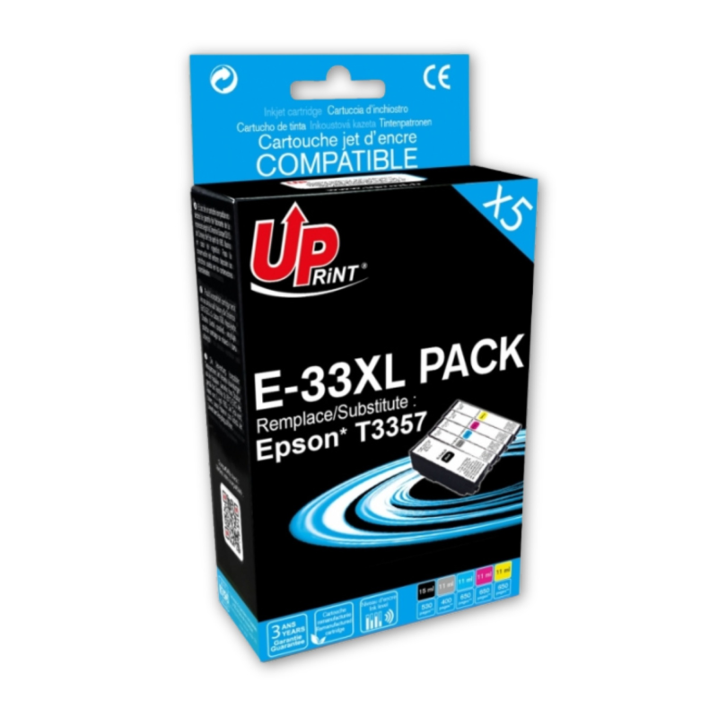 Pack UPrint compatible EPSON 33XL 5 cartouches Pack UPrint compatible EPSON 33XL 5 cartouches