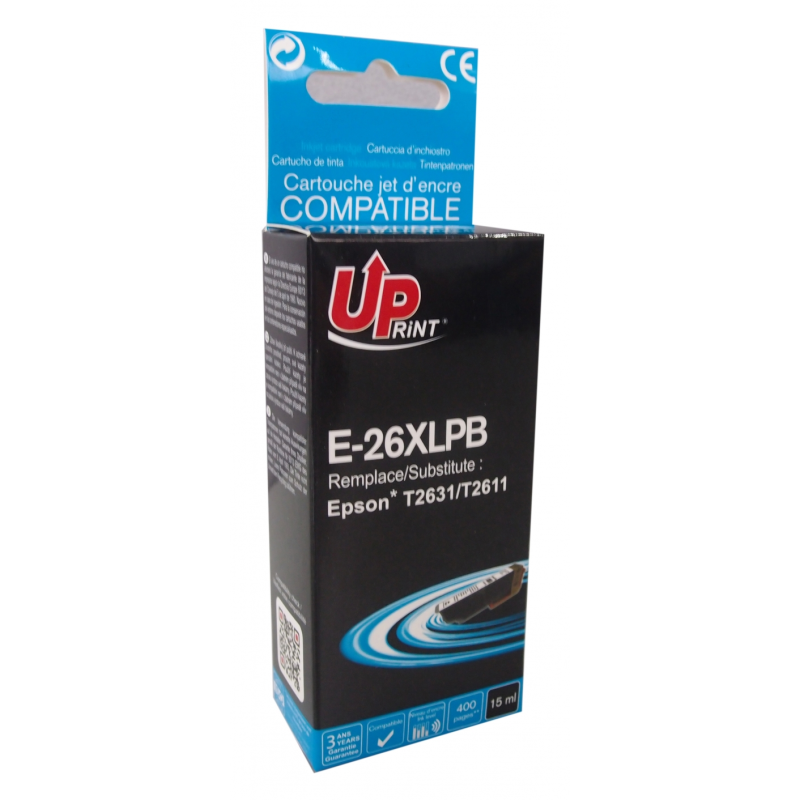 Cartouche encre UPrint compatible EPSON T26XL noir photo