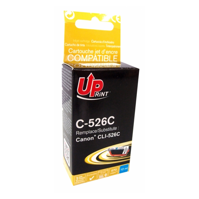 Cartouche encre UPrint compatible CANON CLI-526 cyan Cartouche encre UPrint compatible CANON CLI-526 cyan