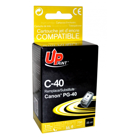 ✅ Cartouche encre UPrint compatible CANON PG-40 XXL noire couleur Noir en stock
