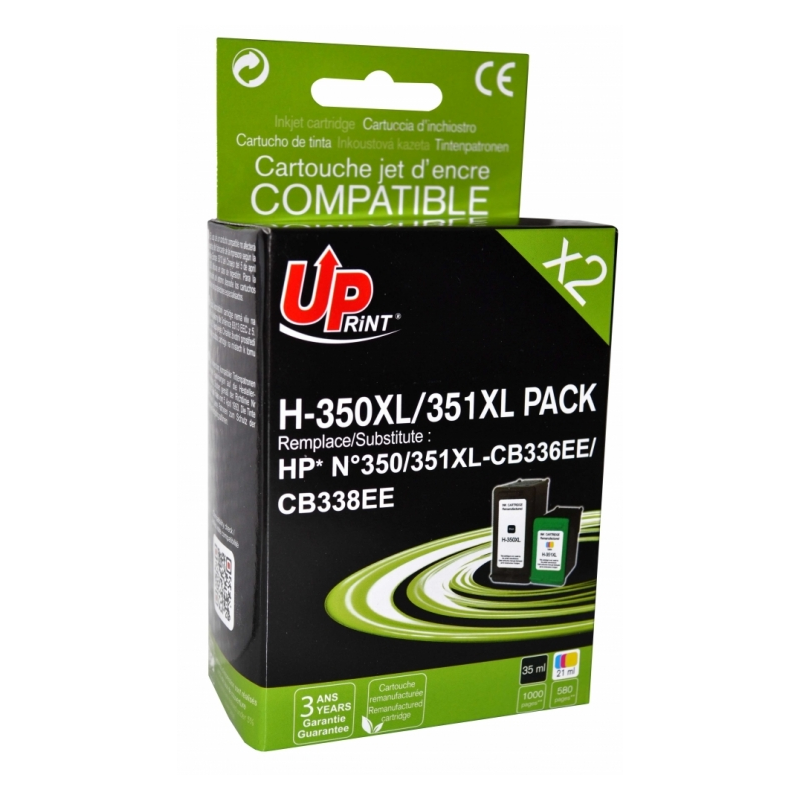 Pack UPrint compatible HP 350XL 351XL noir et couleur