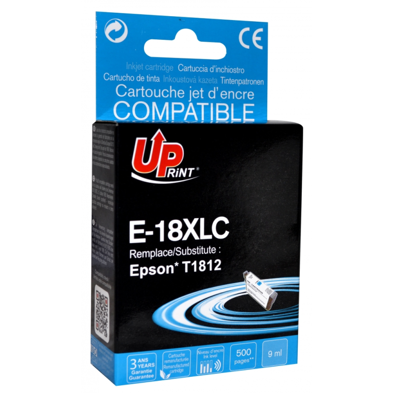 Cartouche encre UPrint compatible EPSON T18XL cyan Cartouche encre UPrint compatible EPSON T18XL cyan