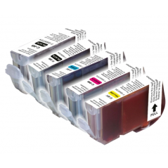 Pack UPrint compatible CANON PGI-5/CLI-8, 5 cartouches