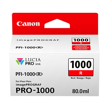 ✅ Canon Cartouche encre PFI-1000r (0554C001) couleur Rouge en stock