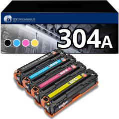 ✅ Pack 4 toners compatible HP 304A couleur pack en stock