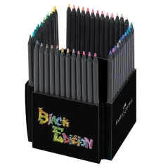 Faber-Castell Édition noire — Pack de 50 — Mine super douce, bois noir