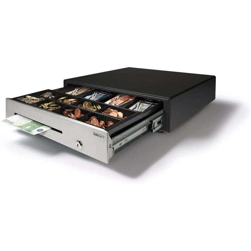 Tiroir-caisse Safescan HD-4141S - 8 compartiments pour pièces et 4 pour billets - jusqu'à 2 millions d'ouvertures Tiroir-caisse Safescan HD-4141S - 8 compartiments pour pièces et 4 pour billets - jusqu'à 2 millions d'ouvertures