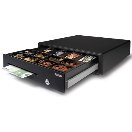 Tiroir-caisse Safescan SD-4141 - 8 compartiments pour pièces - 4 compartiments pour billets - jusqu'à 1 million d'ouvertures