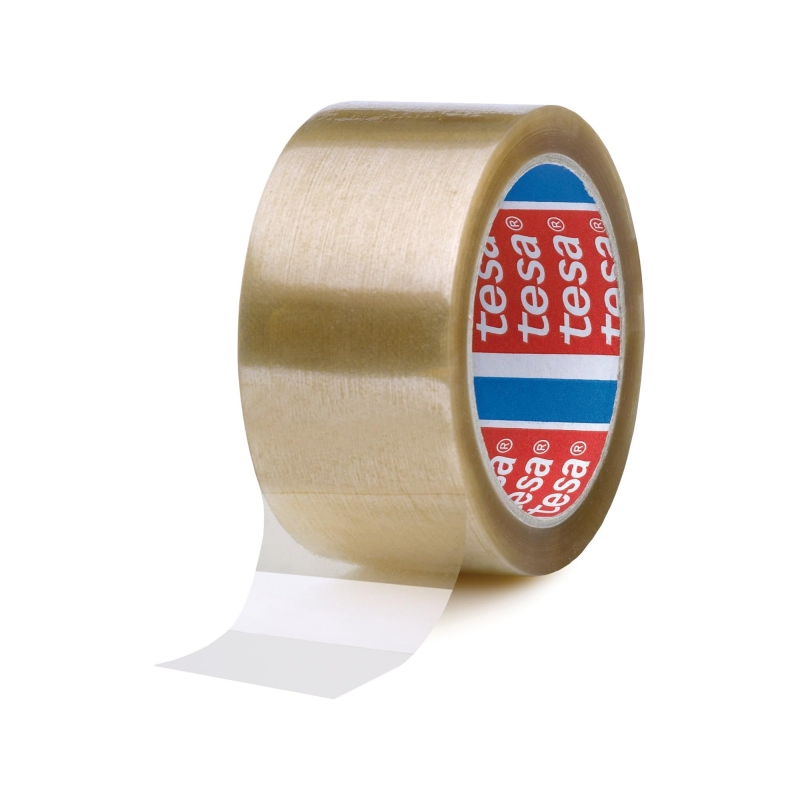 LOT de 6 Tesa 4089 Joint d'emballage 50 mm x 132 mètres – En polypropylène – Adhésif en caoutchouc naturel – Transparent