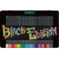 Faber-Castell Black Edition Boîte Métal de 36 Crayons de Couleur - Mine Super Douce - Bois Noir - Idéal pour Dessiner sur