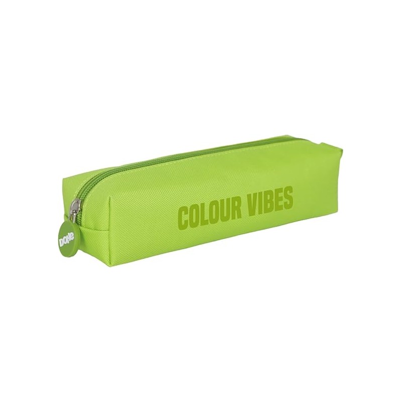 Trousse carrée Dohe Colour Vibes - Fermeture éclair avec tirette en caoutchouc - Vert citron