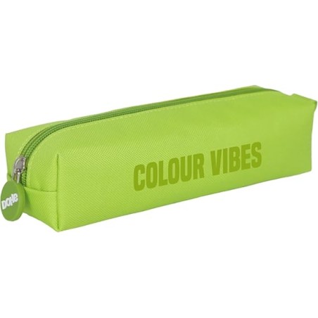 ✅ Trousse carrée Dohe Colour Vibes - Fermeture éclair avec tirette en caoutchouc - Vert citron couleur Verde L en stock
