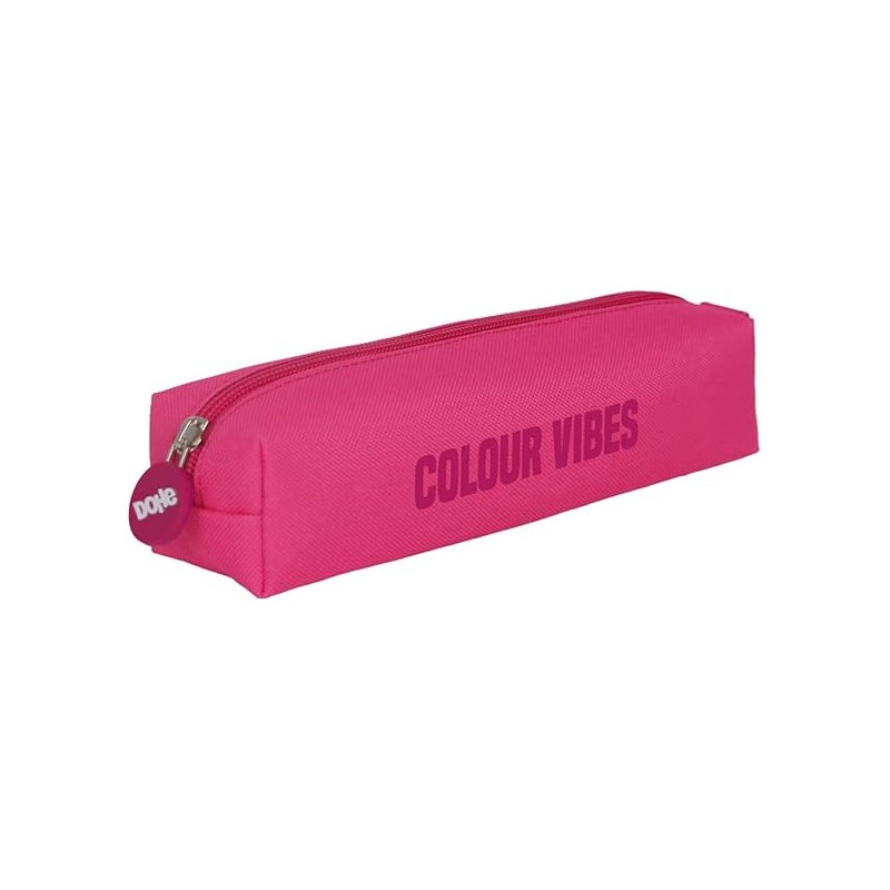 Trousse carrée Dohe Colour Vibes - Fermeture éclair avec tirette en caoutchouc - Rose