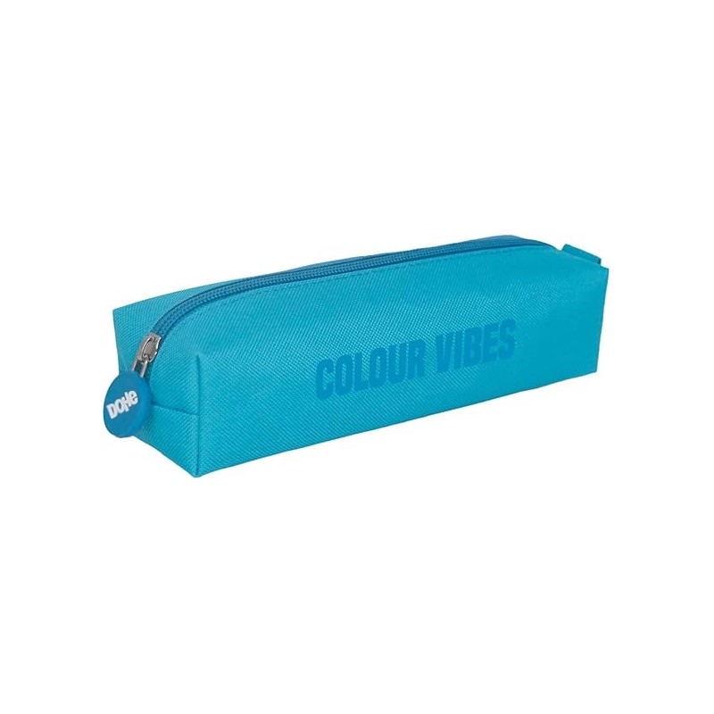 Trousse carrée Dohe Colour Vibes - Fermeture éclair avec tirette en caoutchouc - Bleu cyan