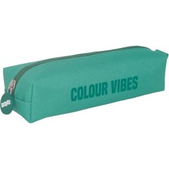 ✅ Trousse carrée Dohe Colour Vibes - Fermeture éclair avec tirette en caoutchouc - Vert couleur vert en stock