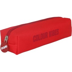 ✅ Trousse carrée Dohe Colour Vibes - Fermeture éclair avec tirette en caoutchouc - Rouge couleur rouge en stock