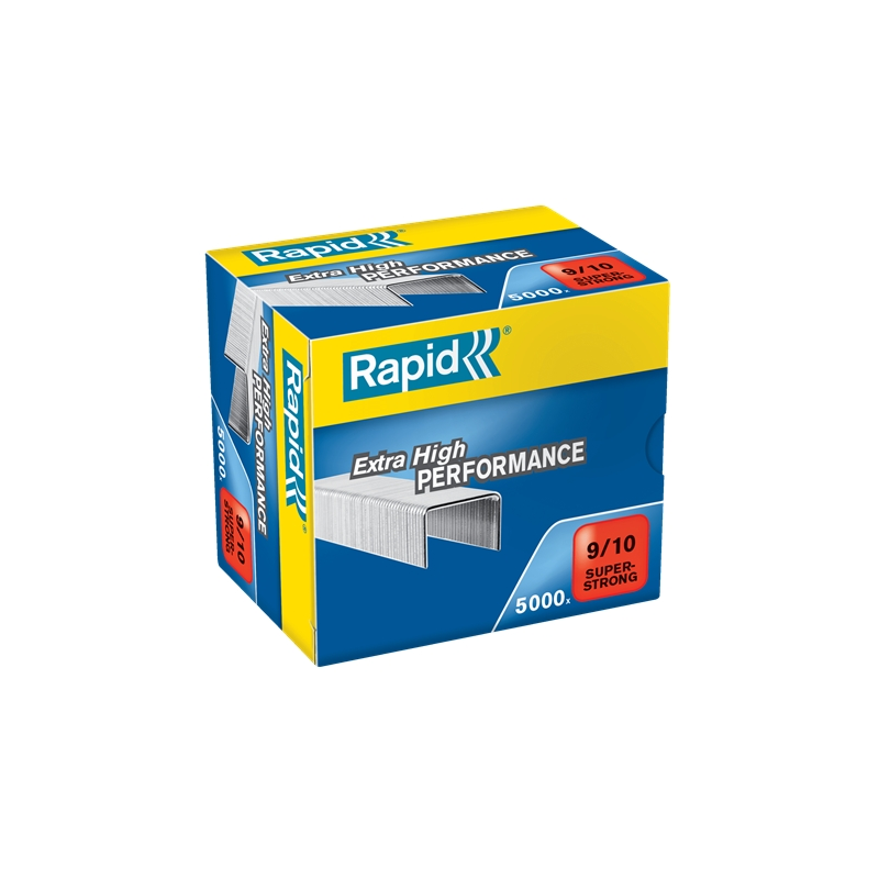 Rapid Super Strong Boite de 5000 Agrafes 9/10 - De 40 à 70 Feuilles - Fil Galvanisé Super Renforcé - Pin 10mm