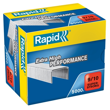 ✅ Rapid Super Strong Boite de 5000 Agrafes 9/10 - De 40 à 70 Feuilles - Fil Galvanisé Super Renforcé - Pin 10 en stock