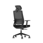 Chaise de Bureau Cromad Gamme Senior SE1000 - Piston à Gaz Grade 4 - Soutien Lombaire et Cervical - Dossier Mesh - Accoudoirs