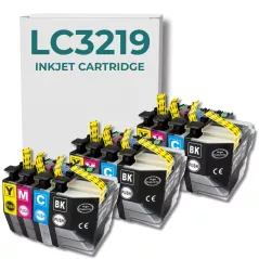 Pack 12 cartouches compatibles BROTHER LC3219 XL