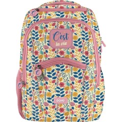 ✅ Sac à dos d'école Dohe C'est la Vie - Compartiment principal avec poche rembourrée - Poches latérales pour en stock