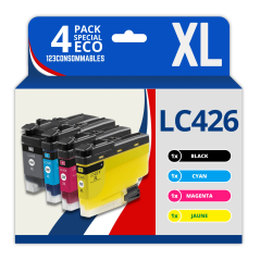 ✅ Pack compatible BROTHER LC426XL, 4 cartouches couleur pack en stock