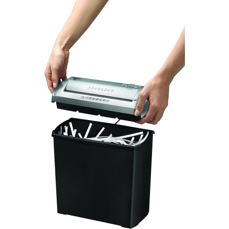 Fellowes Trito 2S Déchiqueteuse manuelle - Détruit jusqu'à 5 feuilles - 11 litres - Couleur noir/gris
