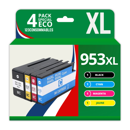 ✅ Pack 4 Cartouches compatibles HP 953 XL couleur pack en stock