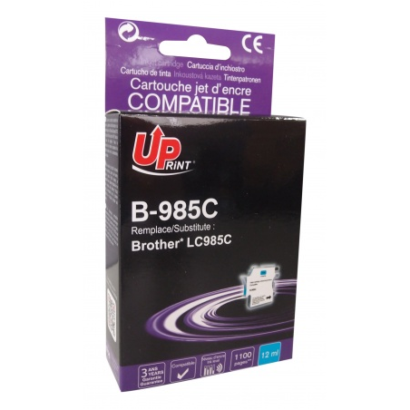 ✅ Cartouche UPRINT compatible BROTHER LC-985 cyan couleur cyan en stock