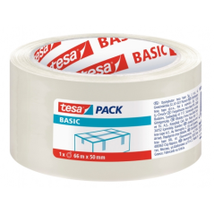 ✅ Tesa Basic Scellé d'emballage 50 mm x 66 mètres - En polypropylène - Adhésif écologique - Transparent cou en stock