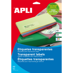 Etiquettes transparentes permanentes Apli 99,1 x 38,1 mm 10 feuilles